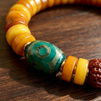 Vintage Tibetan Ox‑Bone Bracelet with Dzi Bead & Antique Agate, Handcrafted Ethnic Tribal Jewelry