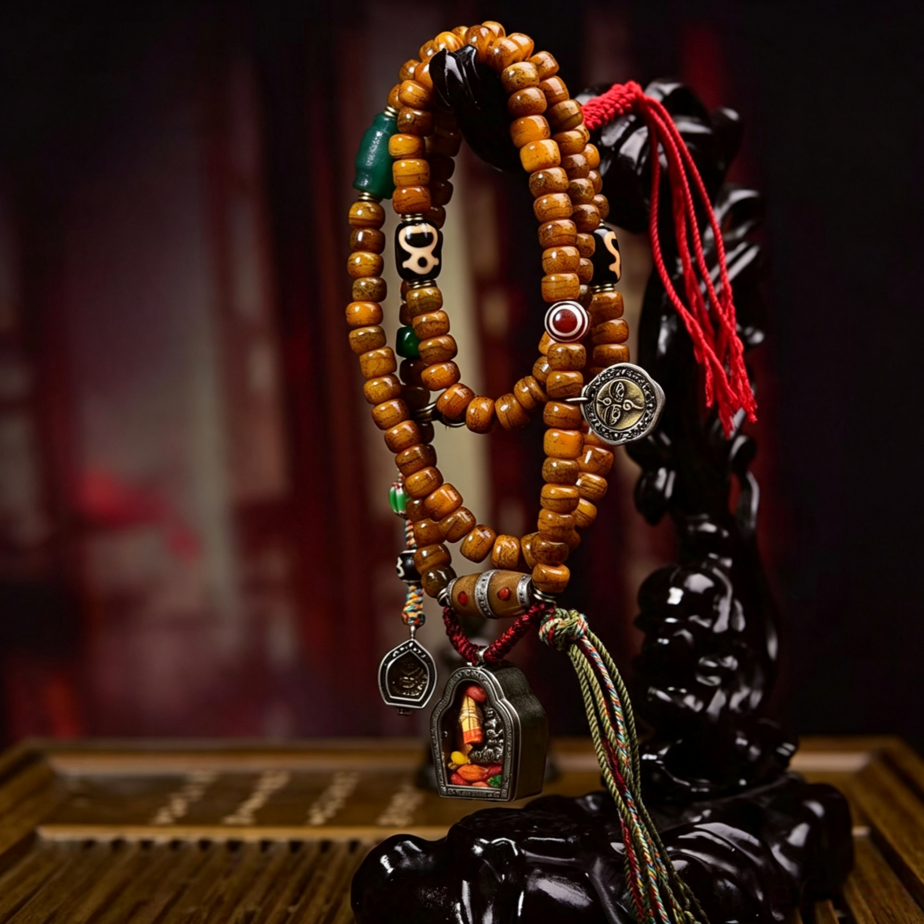 Vintage Himalayan Plateau Camel Bone 108-Piece Beaded Strand for Quiet Reflection & Grounded Awareness