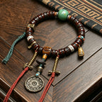 Vintage Himalayan Mixed Bead Bracelet, Handcrafted Spiritual Wrist Jewelry for Meditation