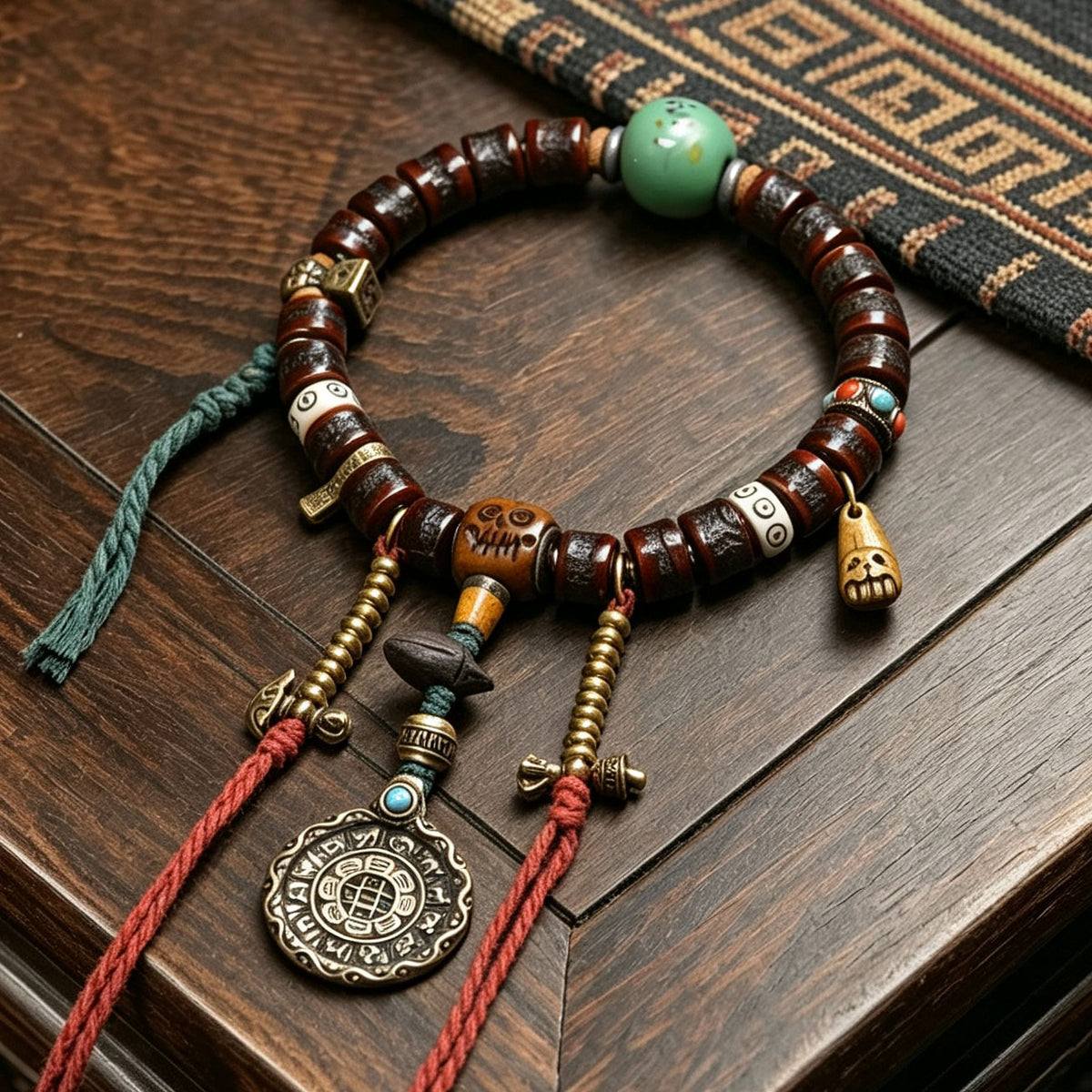 Vintage Himalayan Mixed Bead Bracelet, Handcrafted Spiritual Wrist Jewelry for Meditation