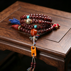 Natural Reddish Brown Plant Seed Multi-Strand Wrap Bracelet Necklace, Himalayan Handcrafted Ornament