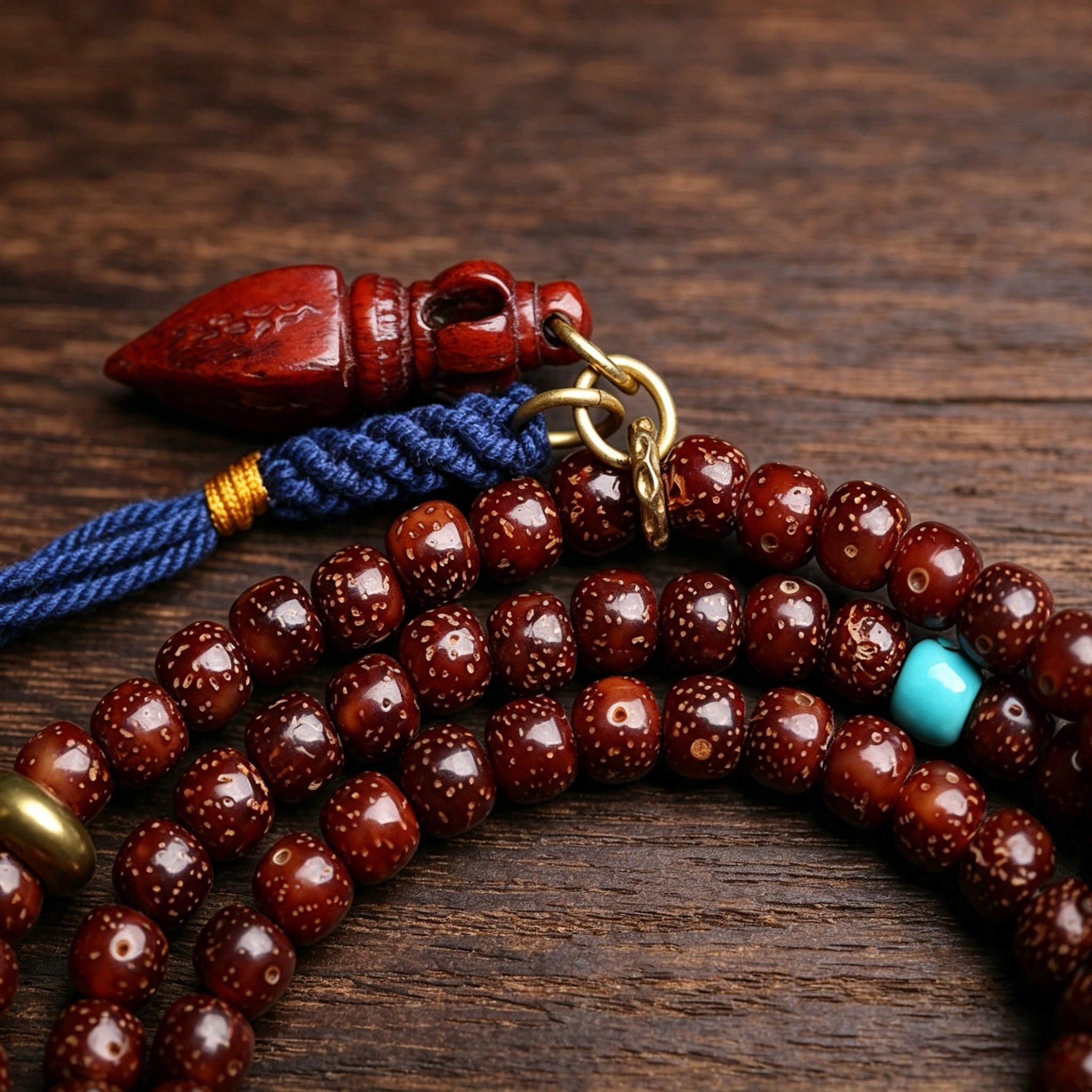 Natural Reddish Brown Plant Seed Multi-Strand Wrap Bracelet Necklace, Himalayan Handcrafted Ornament
