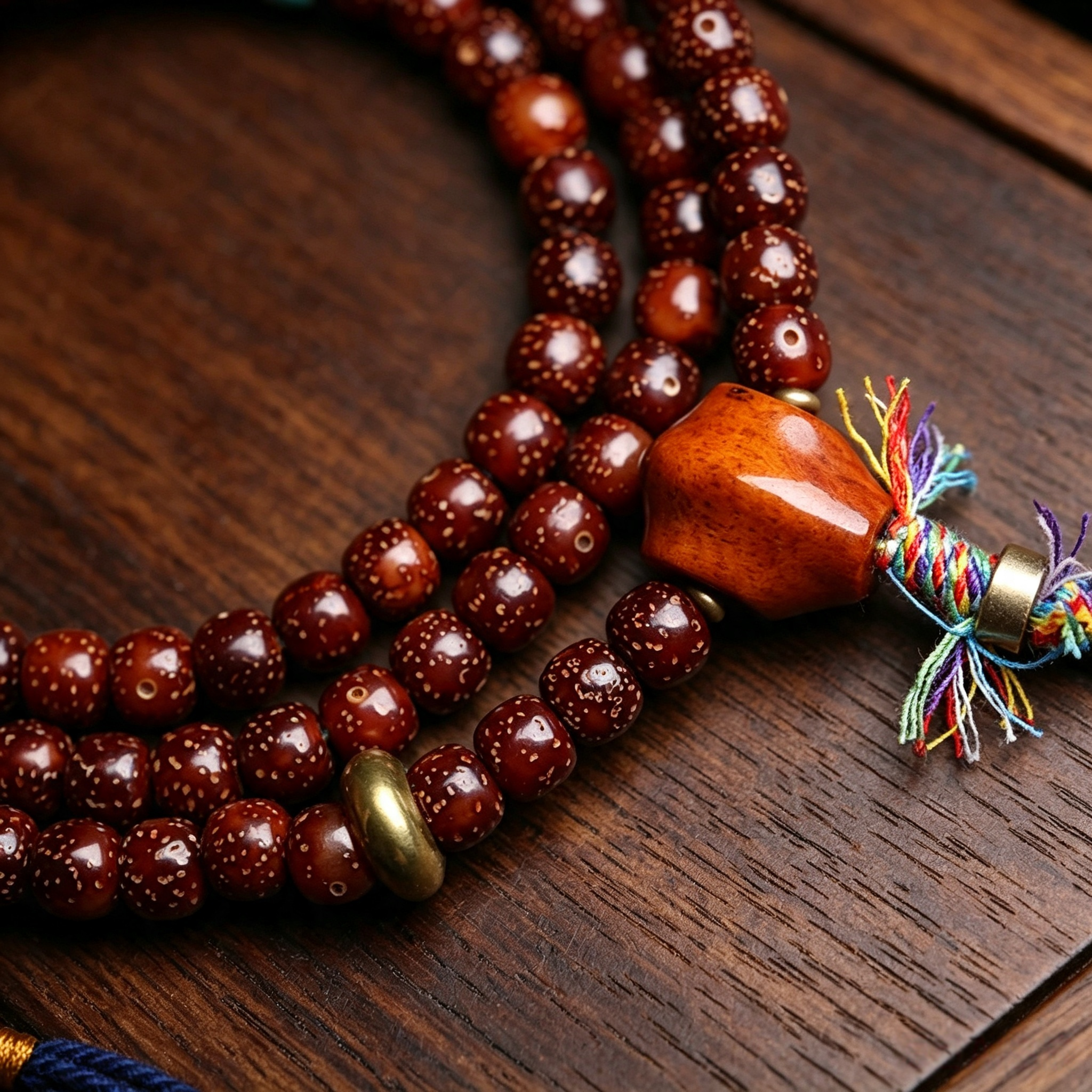 Natural Reddish Brown Plant Seed Multi-Strand Wrap Bracelet Necklace, Himalayan Handcrafted Ornament