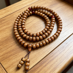 Himalayan Natural Star Moon Plant Seed 108-Piece Beaded Long Bracelet Necklace