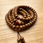 Himalayan Natural Star Moon Plant Seed 108-Piece Beaded Long Bracelet Necklace