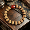 Himalayan Plateau Natural Seed Bead Single Loop Bracelet with Agate & Coconut Shell Spacers Handmade Wrist Ornament