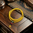 Yellow Agate Hand Strung Multi Wrap Bracelet, Artisan Crafted Stone Ornament