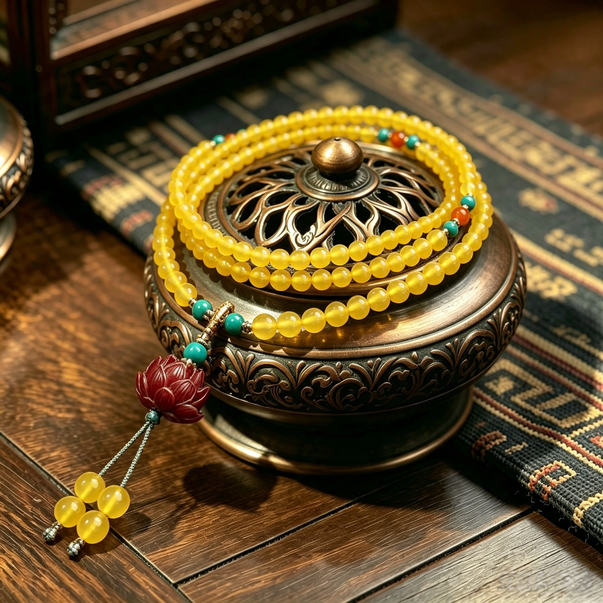 Yellow Agate Hand Strung Multi Wrap Bracelet, Artisan Crafted Stone Ornament