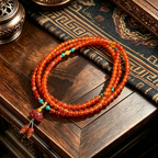 Carnelian Hand Strung Multi Wrap Bracelet, Artisan Crafted Stone Ornament