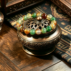 Himalayan Natural Peacock Agate 8mm Round Bead Single-Loop Handcrafted Bracelet