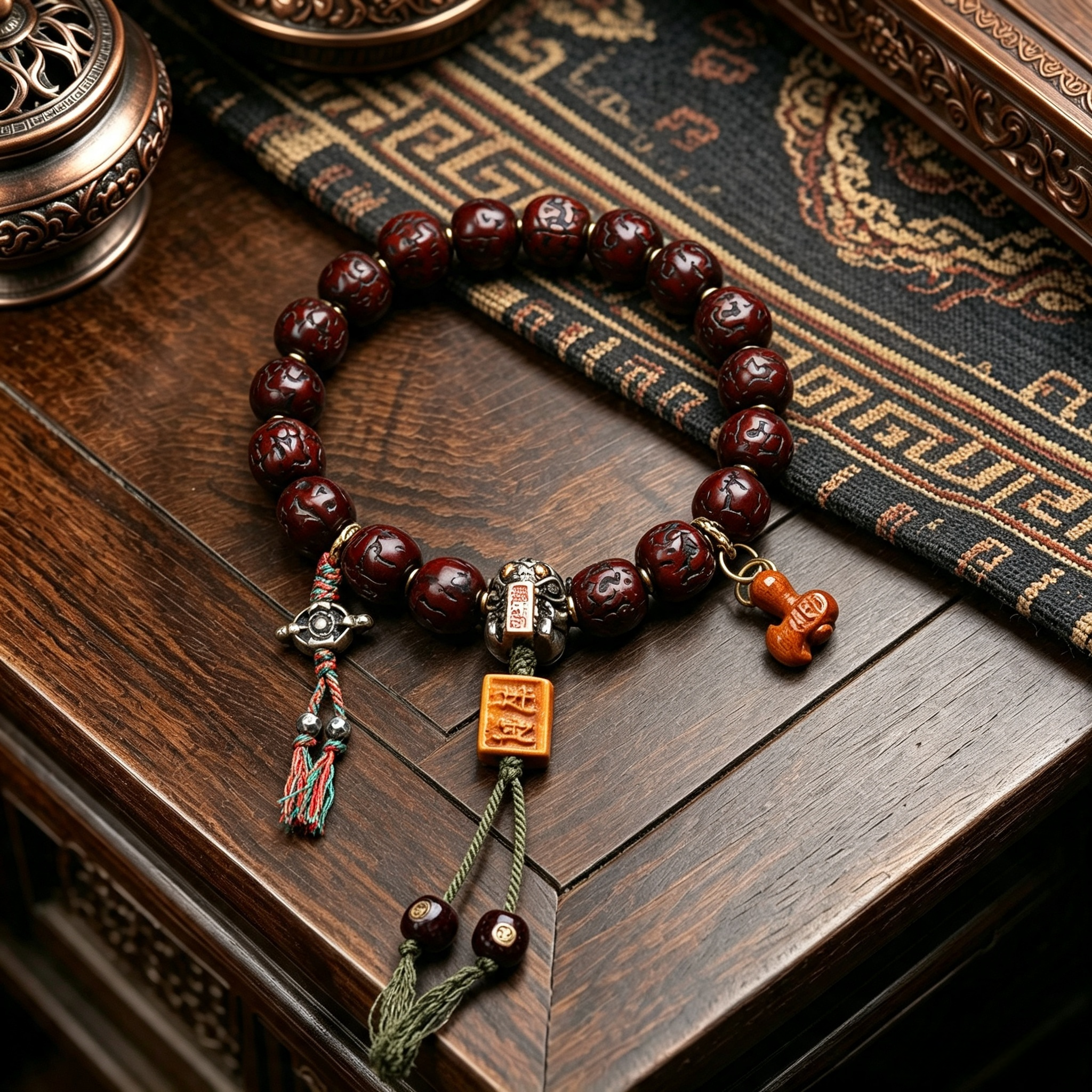 Himalayan Polished Natural Plant Seed Single-Loop Hand-Strung Wrist Bracelet