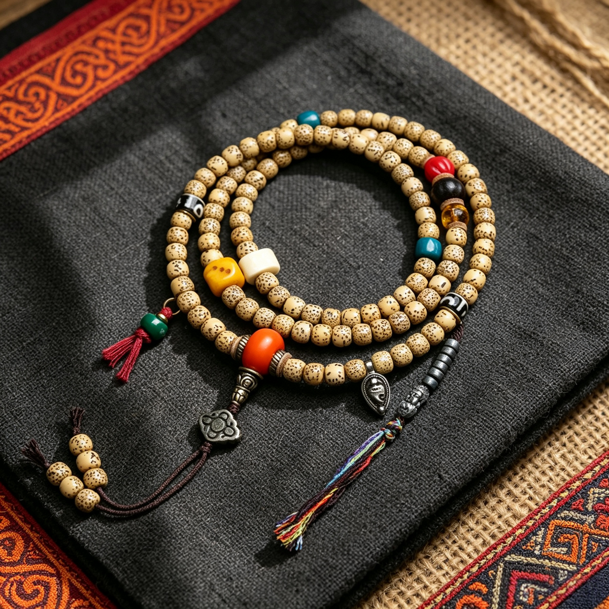 Himalayan Natural Aged Seed Mala Beads | Meditation Healing Bracelet for Spiritual Cleansing