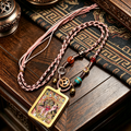 Hand-Painted Himalayan Heritage Art Pendant Necklace | Hand-Knotted Symbol Adornment for Quiet Contemplation & Inner Resonance