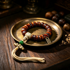 Textured Yak Bone 108-Count Hand Beaded Necklace, Handcrafted Decorative Contemplation Adornment