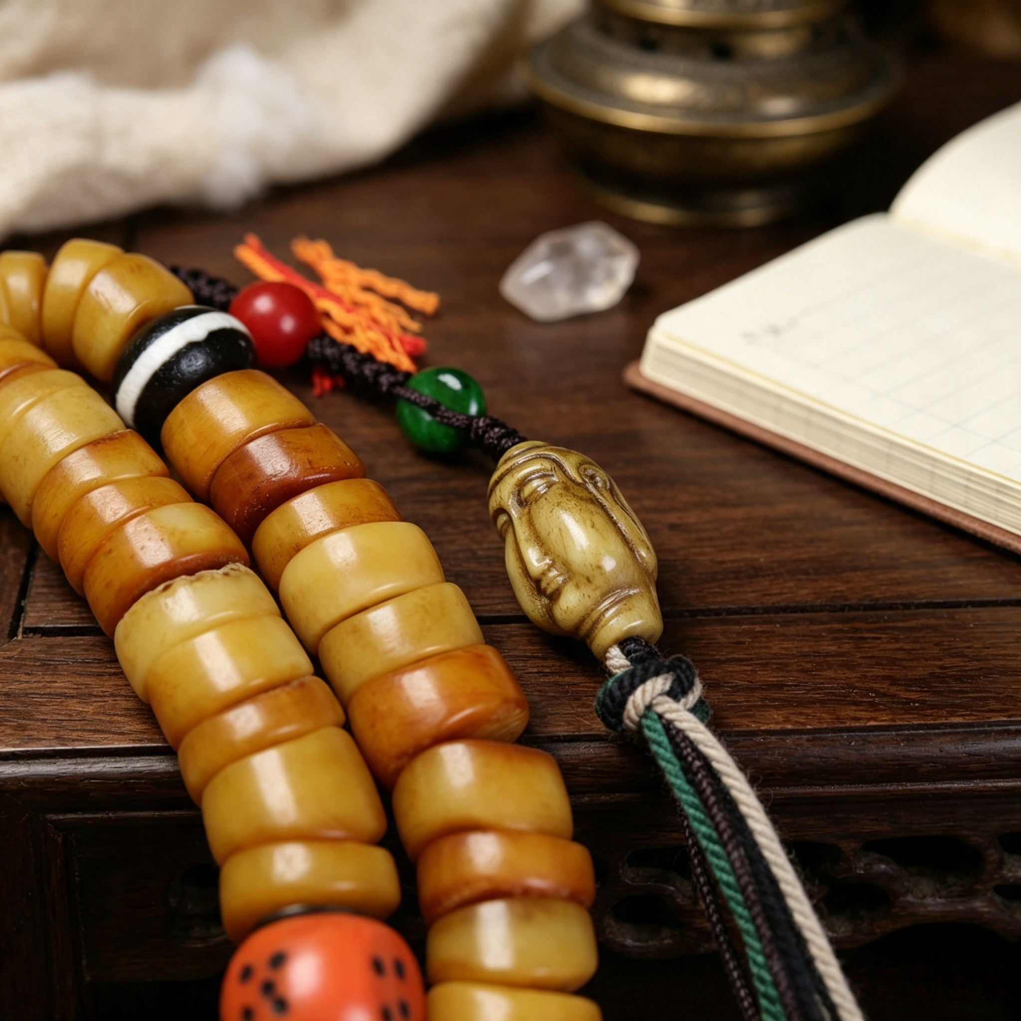 Artisan‑Made Camel Bone Bead Necklace — Himalayan Wearable Craft Collectible