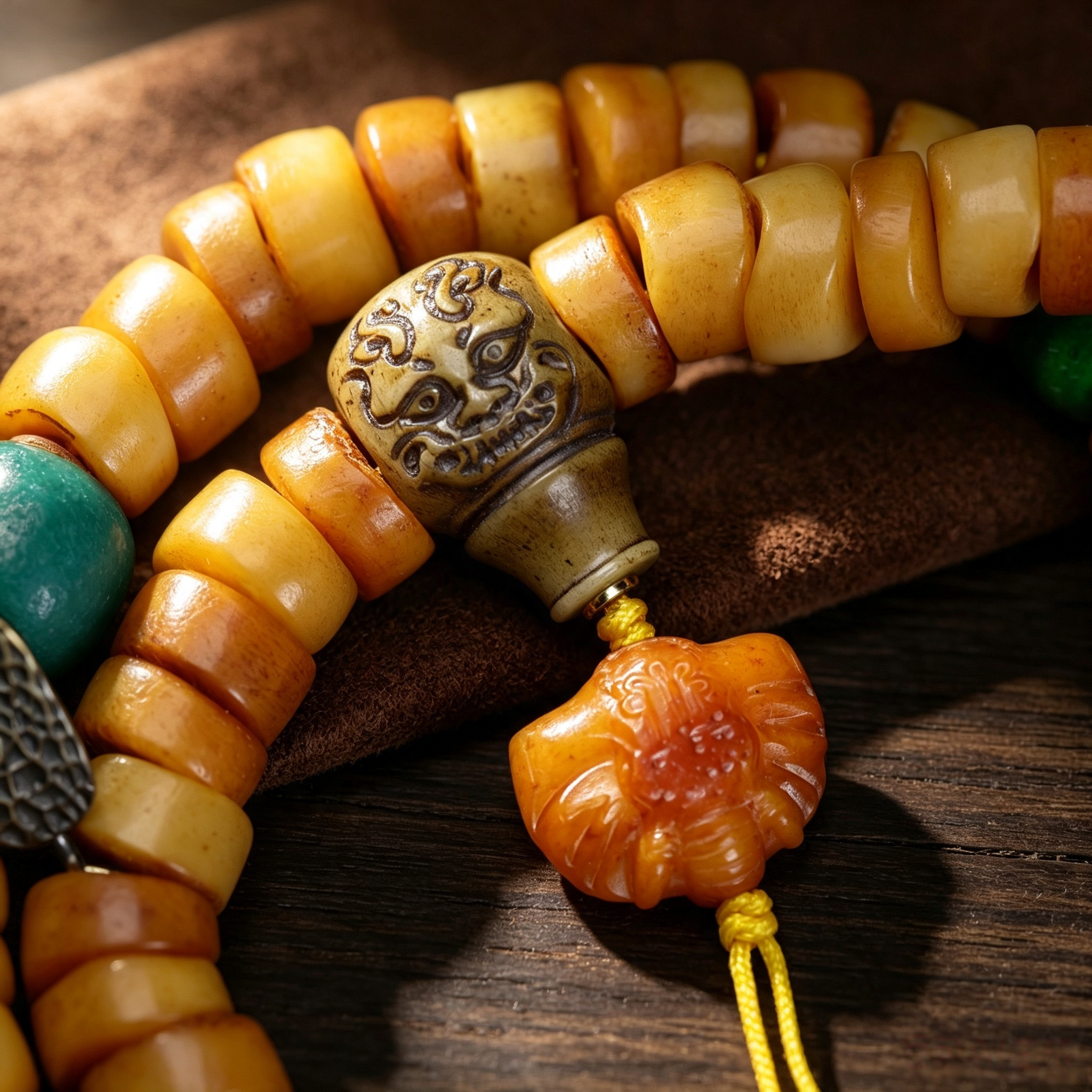 Artisan‑Made Camel Bone Bead Necklace — Himalayan Wearable Craft Collectible