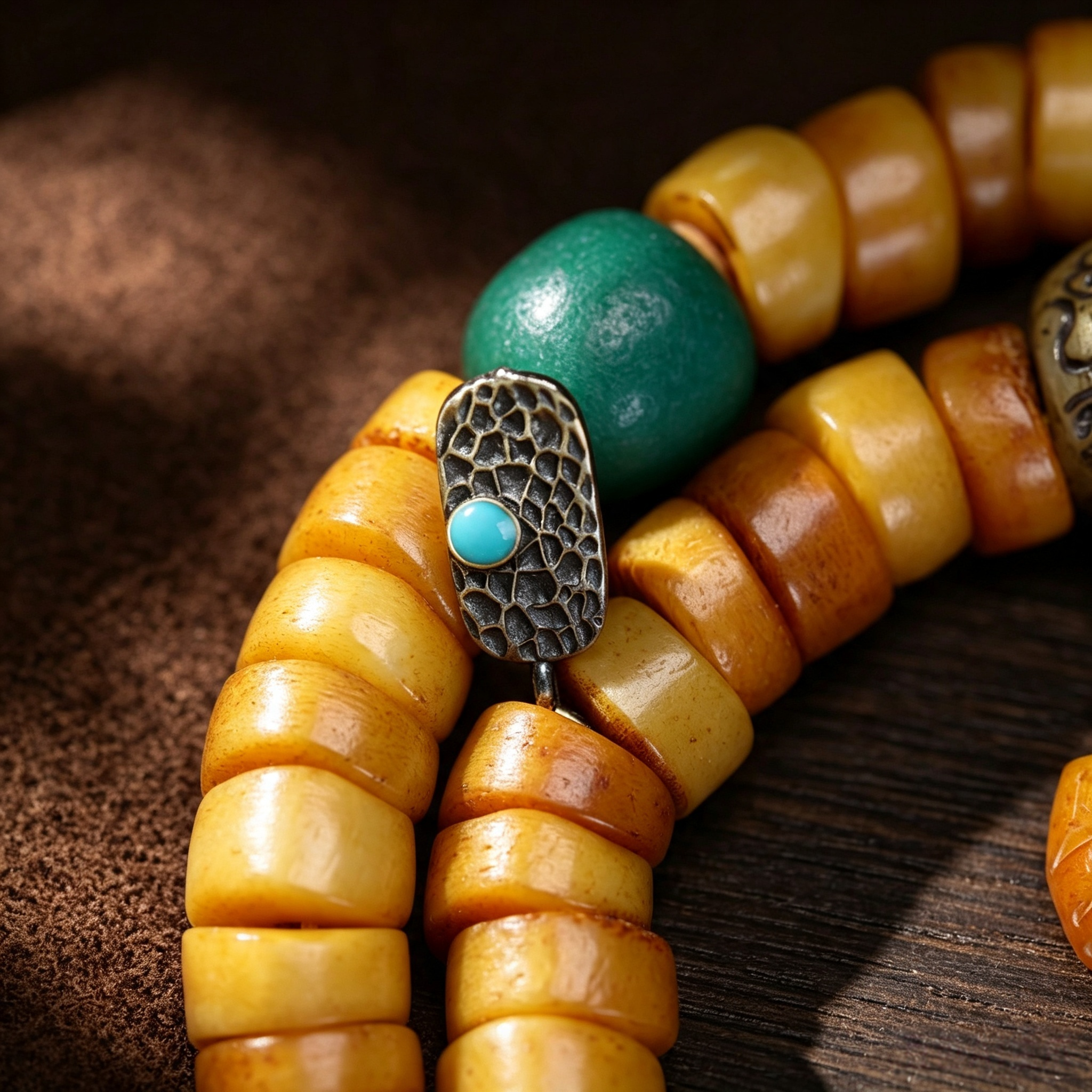 Artisan‑Made Camel Bone Bead Necklace — Himalayan Wearable Craft Collectible