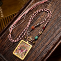 Hand-Painted Himalayan Heritage Art Pendant Necklace | Hand-Knotted Symbol Adornment for Quiet Contemplation & Inner Resonance