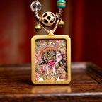 Hand-Painted Himalayan Heritage Art Pendant Necklace | Hand-Knotted Symbol Adornment for Quiet Contemplation & Inner Resonance