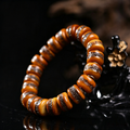 Artisan Hand Polished Natural Bone Barrel Bead Wristband, Himalayan Ethnic Decorative Bracelet for Meditation & Somatic Balance