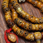 Hand-Carved Yak Bone Hand-Knotted Bead Necklace, Himalayan-Style Craft Strand for Quiet Reflection